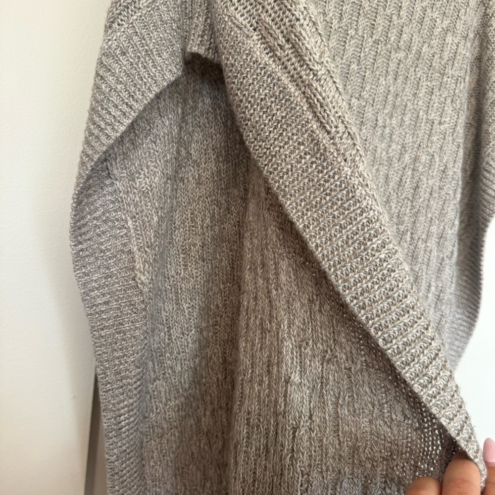 Chico’s Black Label Gray Turtleneck Open Poncho Sweater - Picture 4 of 6
